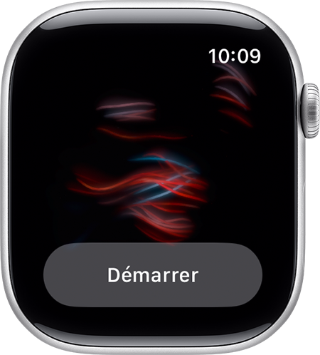 Une Apple Watch montrant une mesure du taux d’oxygénation du sang en cours.