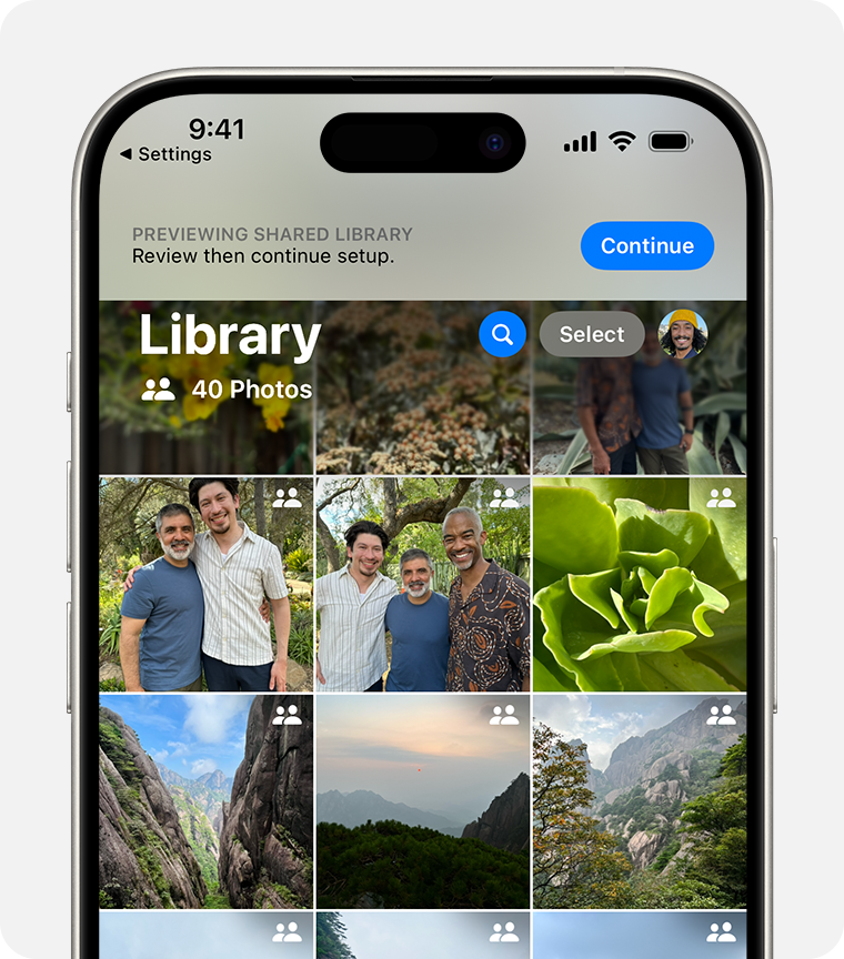 Während der Einrichtung kannst du eine Vorschau deiner geteilten Mediathek anzeigen.