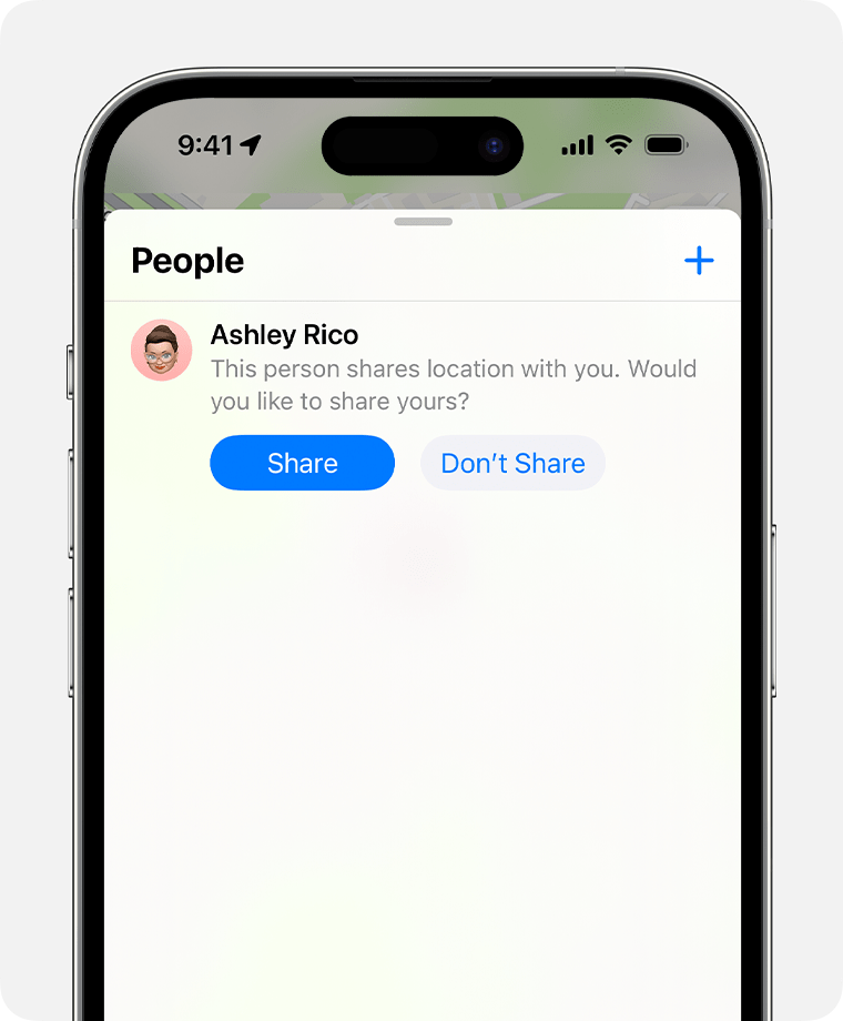 Share your location with a friend in Find My on iPhone