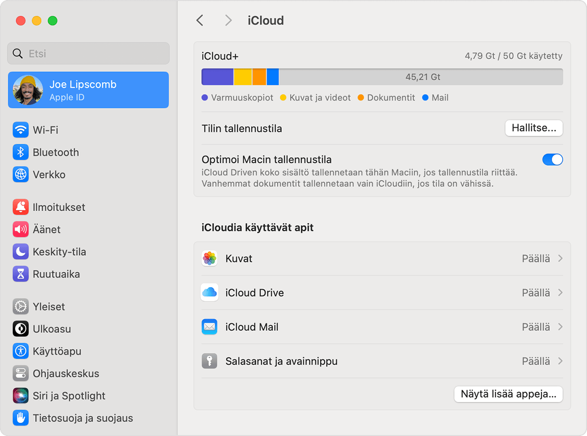 macos-sonoma-jarjestelmaasetukset-icloud