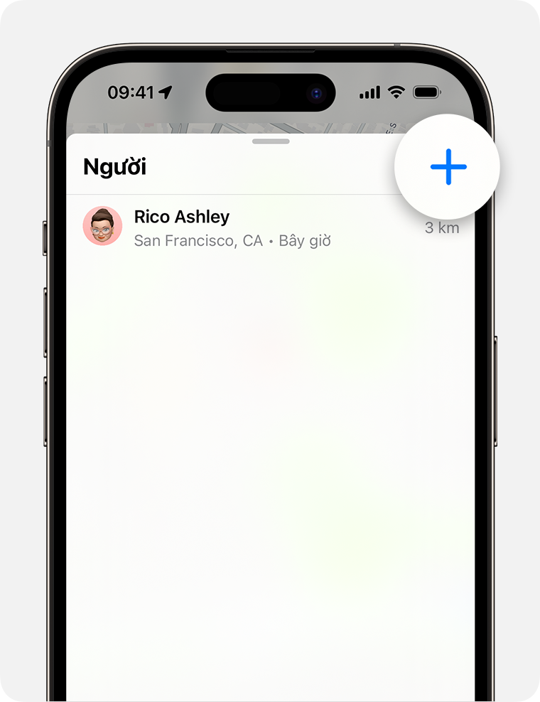 Chia sẻ vị trí của bạn với bạn bè trong ứng dụng Tìm trên iPhone