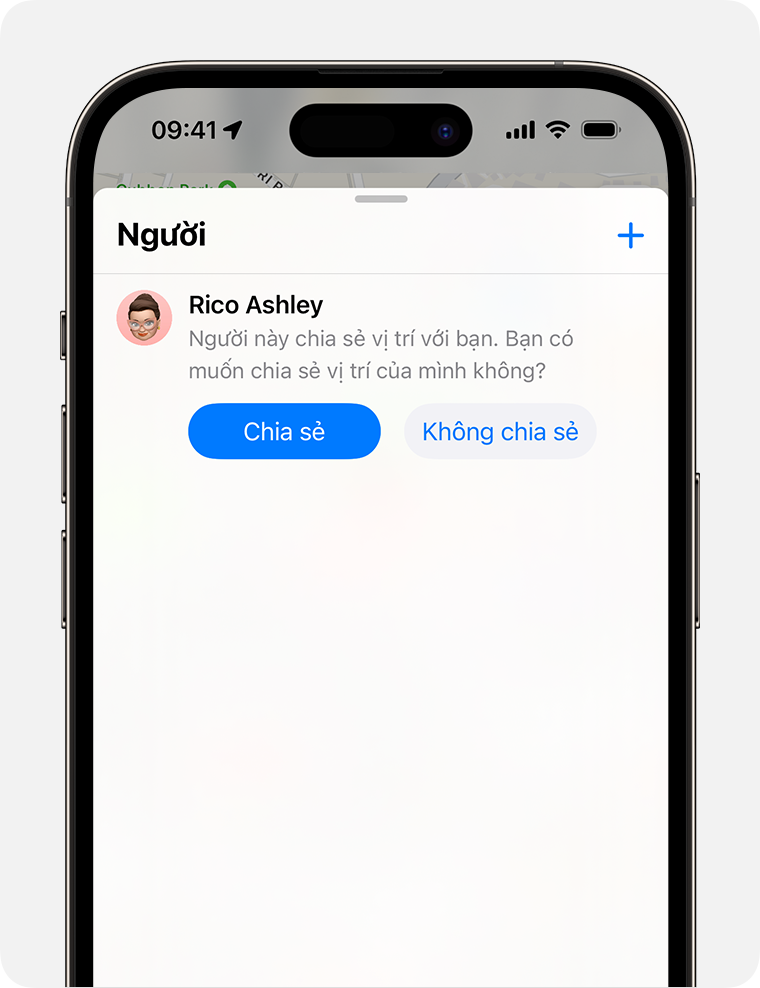 Chia sẻ vị trí của bạn với bạn bè trong ứng dụng Tìm trên iPhone