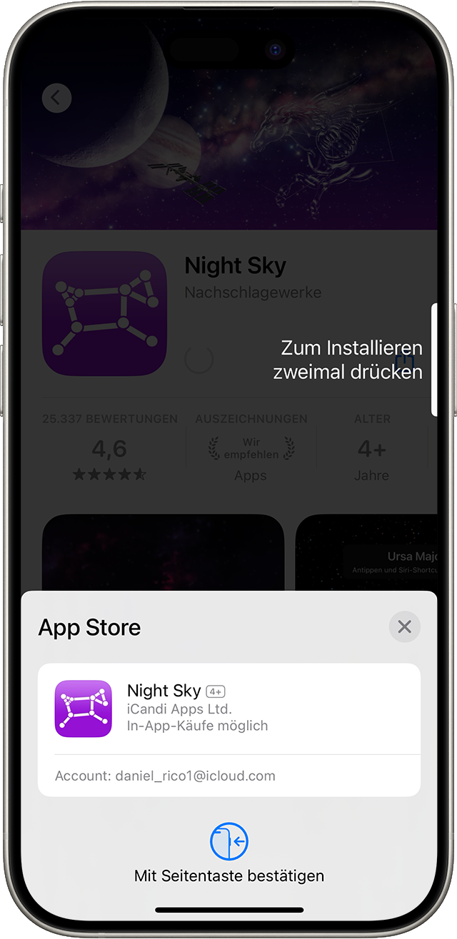 Einen Einkauf im App Store auf iPhone überprüfen