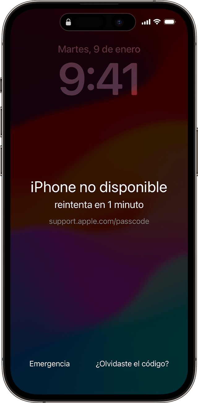 Si no puedes acceder al iPhone, puedes empezar a restablecerlo tocando “¿Olvidaste el código?”