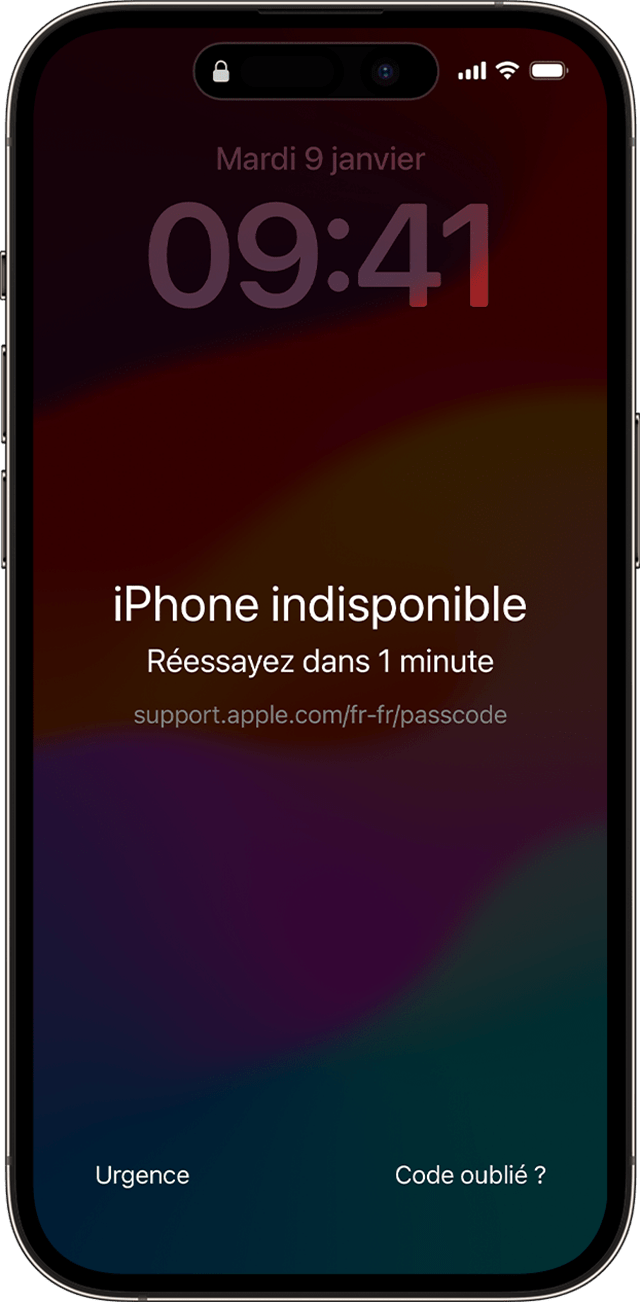 Lorsque votre iPhone est verrouillé, vous pouvez commencer à le réinitialiser en touchant Code oublié ?