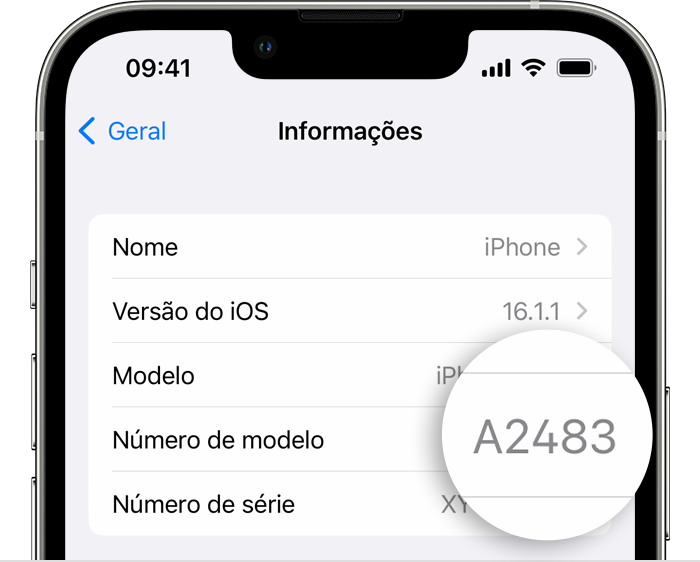 Imagem a mostrar o ecrã Informações.