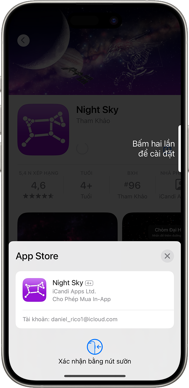 Xác nhận giao dịch mua trong App Store trên iPhone