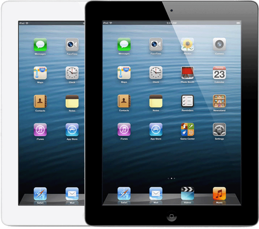 Two iPad devices, side by side, in both available colors.