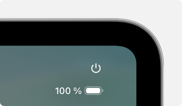 Ovládací centrum na iPadu se zvýrazněným tlačítkem napájení.