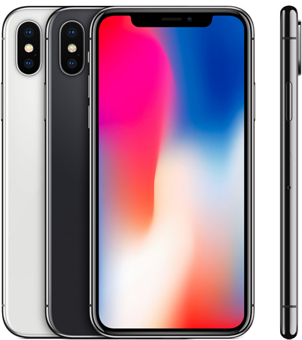 Le dos de plusieurs iPhone, côte à côte, dans toutes les couleurs disponibles, à côté de la face avant d’un iPhone et du profil d’un autre.