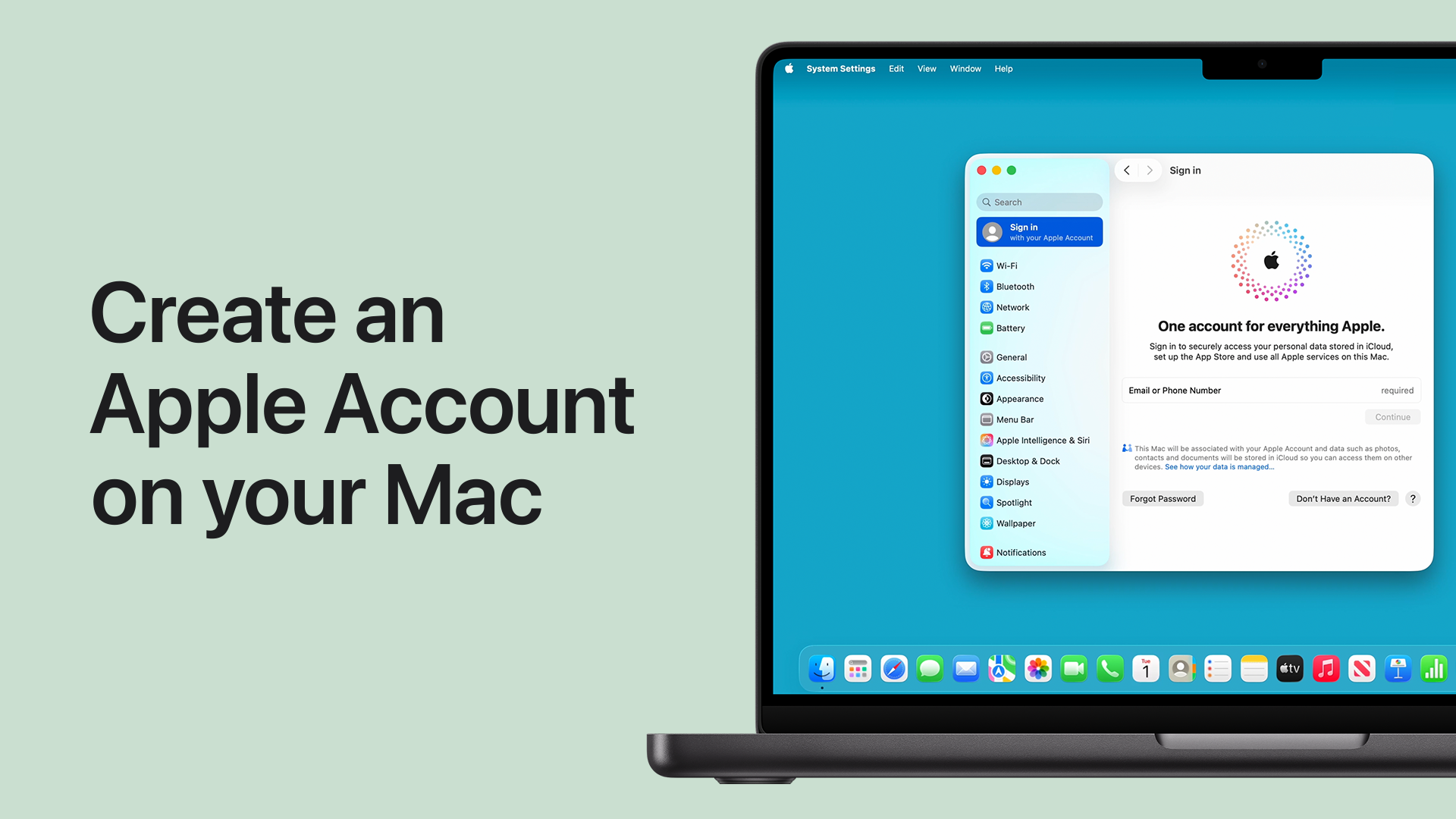 Play a video about how to create an Apple Account on your Mac