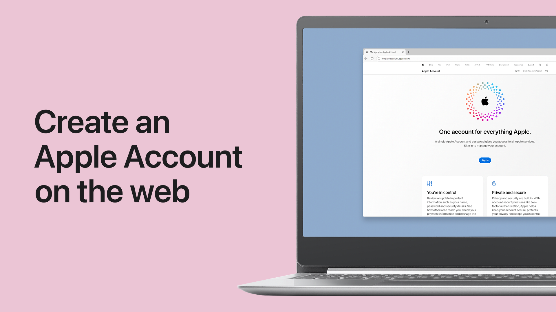 Play a video about how to create an Apple Account on the web