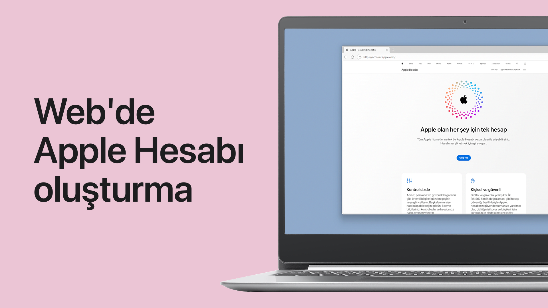 Web'de Apple Hesabı oluşturma hakkında bir video oynatın