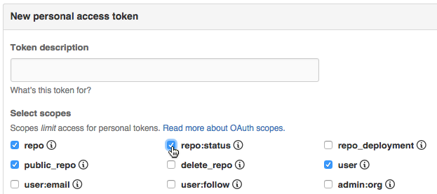 granting repo status on github