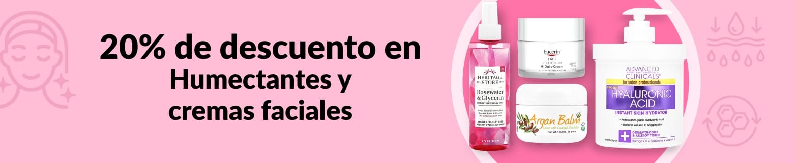 20% DE DESCUENTO EN HUMECTANTES FACIALES