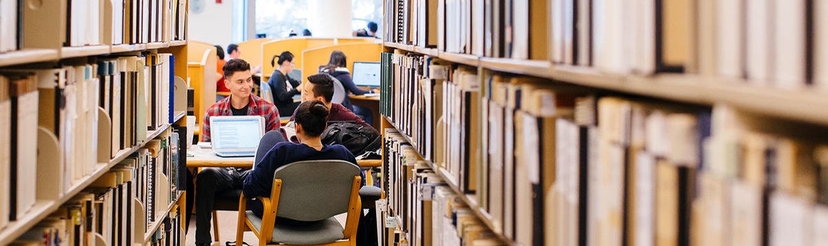 students in the library