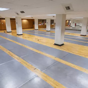 Photo of the Stifel Fencing Salle in the basement of Bartels Hall on the campus of Cornell University in Ithaca, NY.