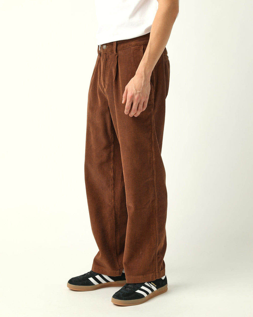 Cord Pleated Trouser - Brown-Trousers-Corridor-Corridor