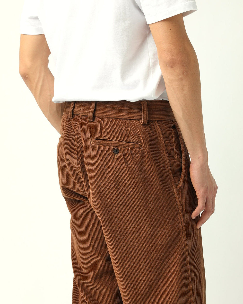 Cord Pleated Trouser - Brown-Trousers-Corridor-Corridor