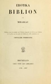 Cover of: Erotika biblion