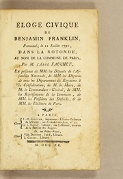 Cover of: Éloge civique de Benjamin Franklin: prononcé, le 21 juillet 1790, dans la rotonde au nom de la Commune de Paris