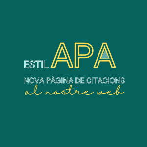 Nova pàgina al web del CRAI sobre citacions: Estil APA