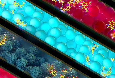 Tubes of flourescent spheres and organic molcules