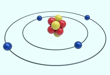 Bohr model of a beryllium atom