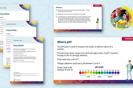 Preview of Fizzy drinks PowerPoint presentation slides, student workbook, teacher and technician notes