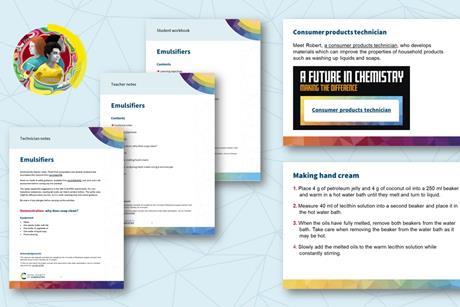 Preview of the Emulsifiers PowerPoint presentation slides, student workbook, teacher and technician notes