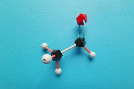 A model of the structure of acetaldehyde made using a plastic molecular modelling kit