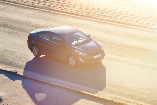 Hyundai Elantra passenger car in the sun