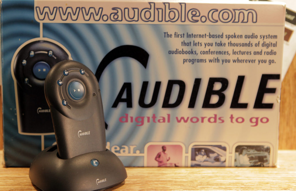 Amazon’s Audible released the first portable digital audio player for audio books in 1997. Photo courtesy of Audible