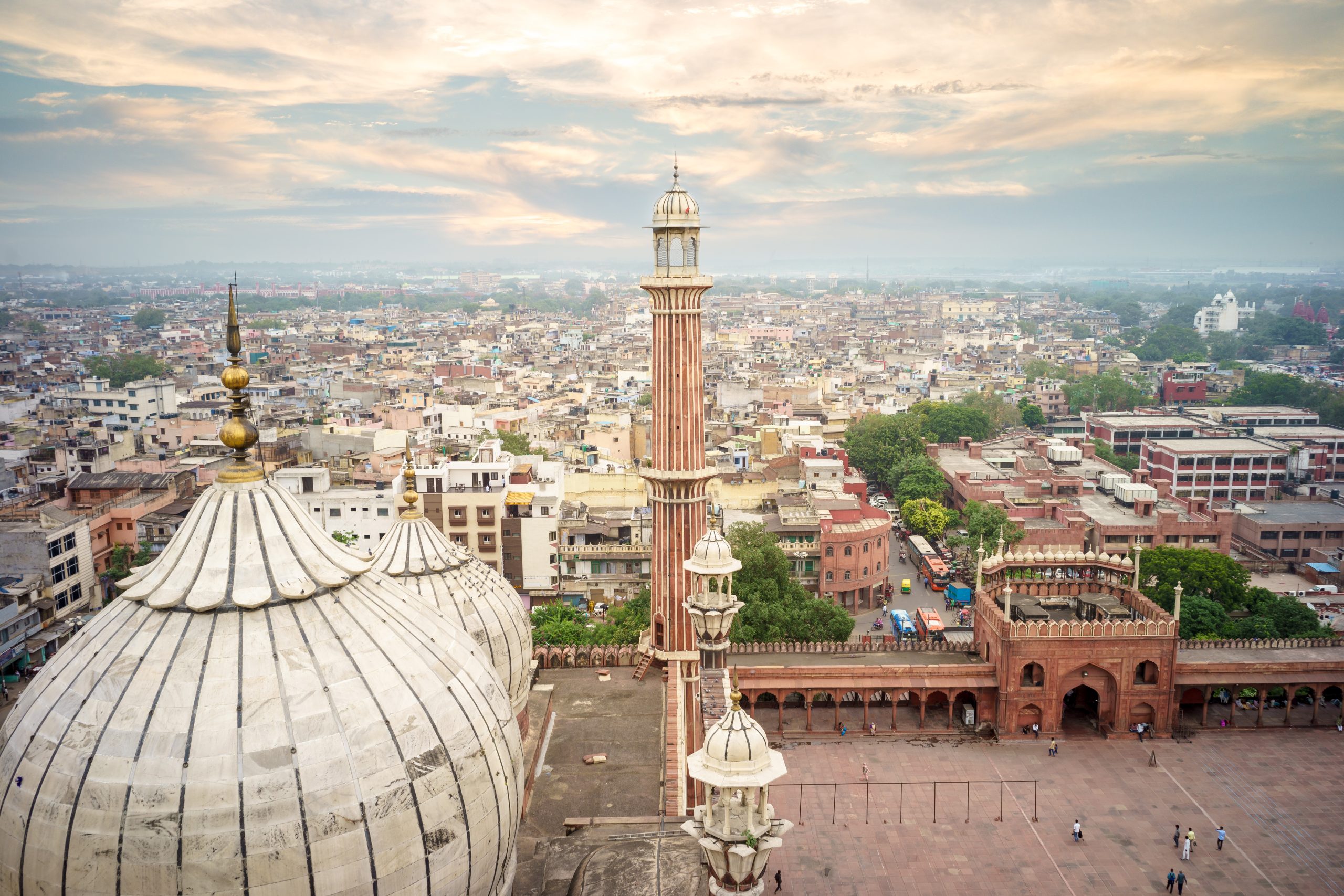 A high level view of the New Delhi cityscape