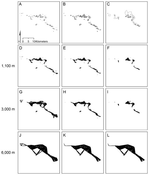 Distribution of and connectivity among Eriogonum ovalifolium var. vineum patches.