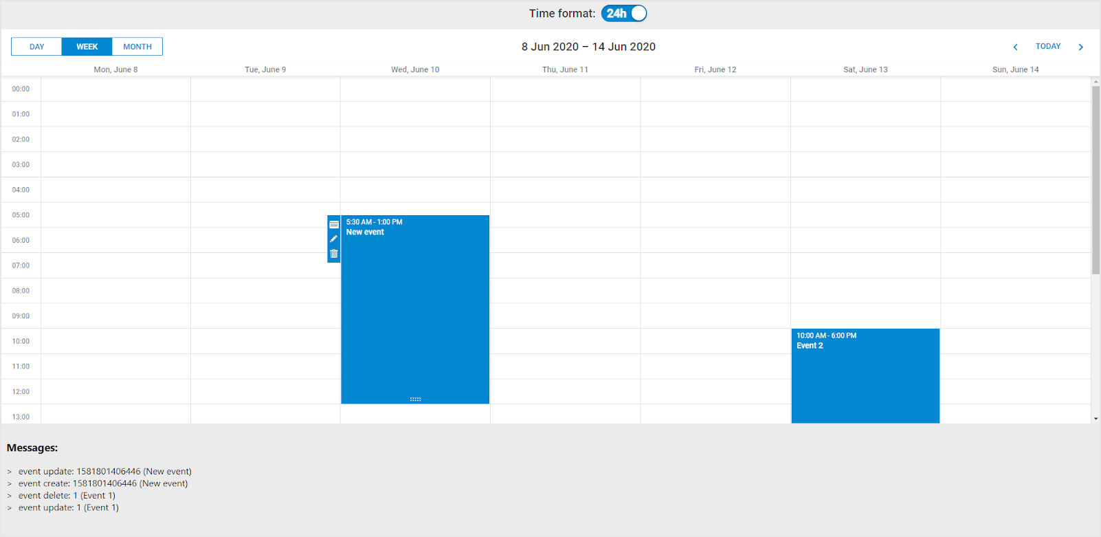 React Scheduler with Messages