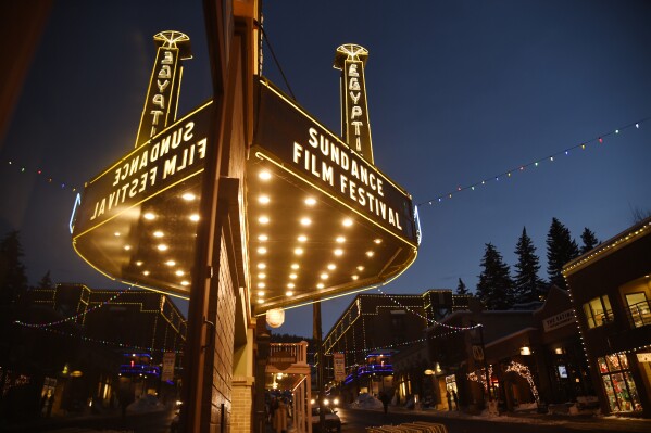 FILE - The Egyptian Theatre is pictured on the eve of the 2017 Sundance Film Festival on Wednesday, Jan. 18, 2017, in Park City, Utah. (Photo by Chris Pizzello/Invision/AP, File)