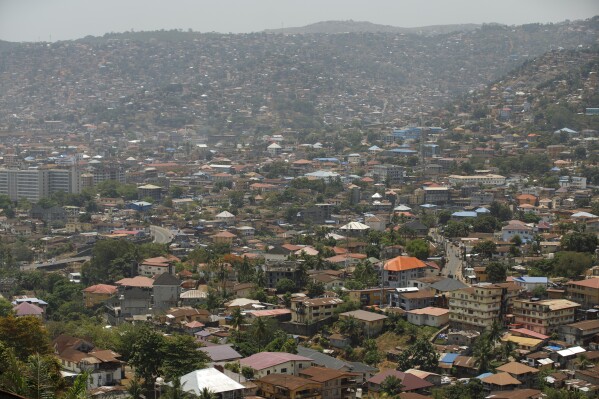 View of Freetown, Sierra Leone, April 28, 2024. The hospital was once known among locals as the "Crase Yard," or yard for crazy people. Now it's known as the Sierra Leone Psychiatric Teaching Hospital. It has helped give the facility, the oldest of its kind in sub-Saharan Africa, a new reputation. (AP Photo/Misper Apawu)