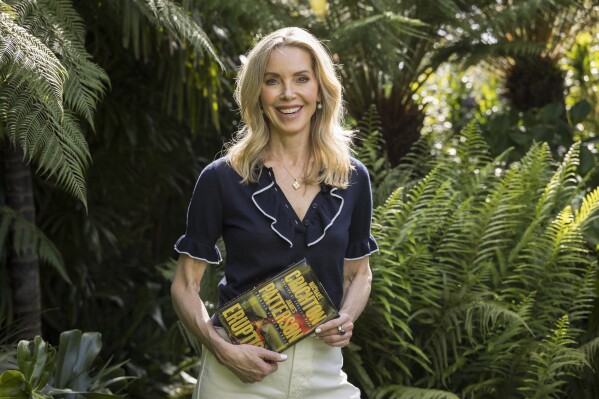 Sherri Crichton poses for a portrait on Tuesday, May 21, 2024, in Los Angeles to promote "Eruption," a book by her late husband Michael Crichton, co-authored by James Patterson. (Photo by Willy Sanjuan/Invision/AP)