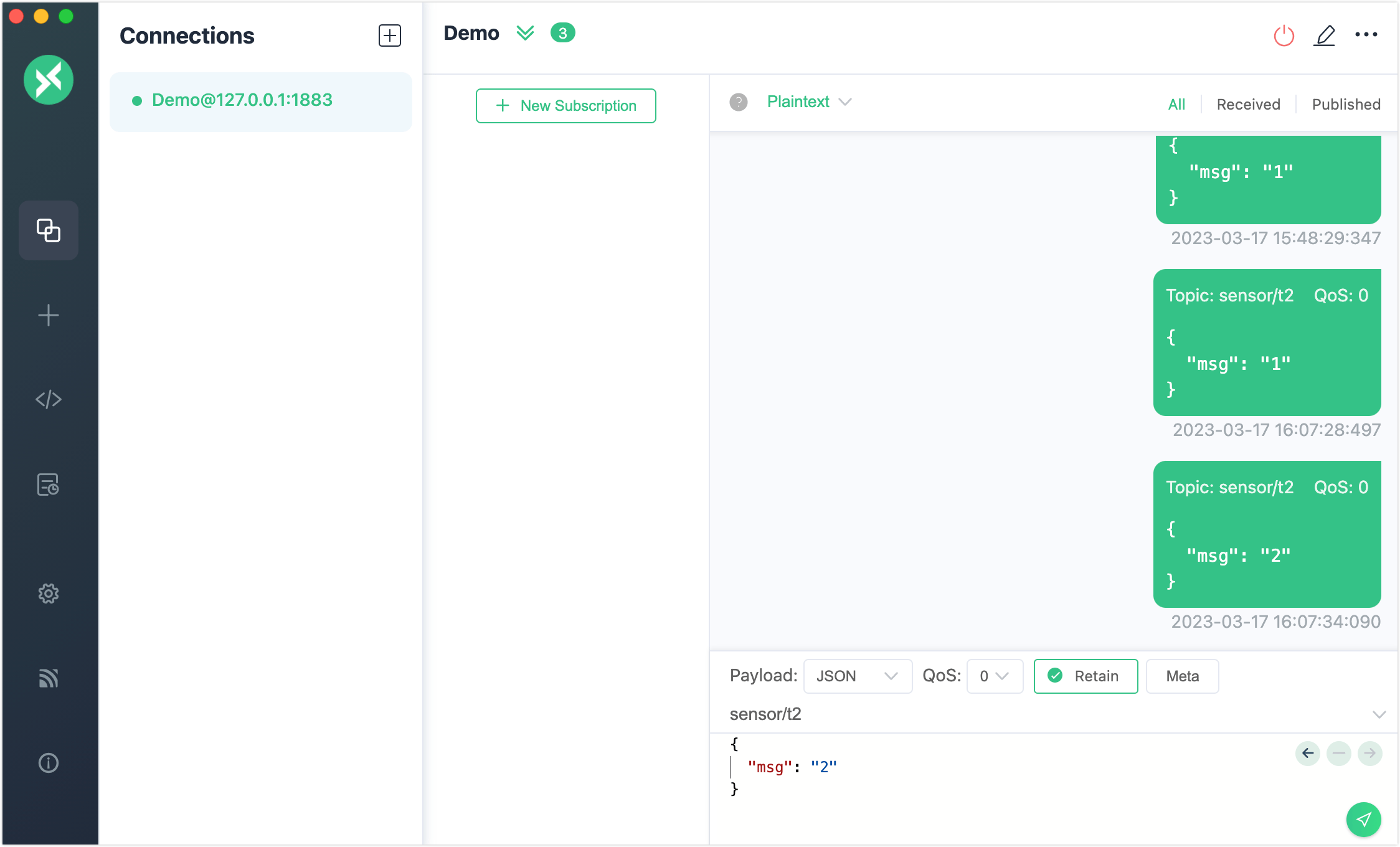 メッセージのパブリッシュ 2