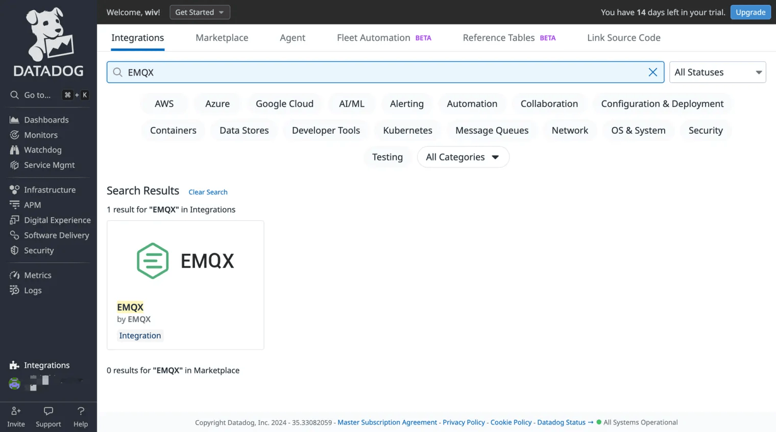 Install Datadog EMQX Integration