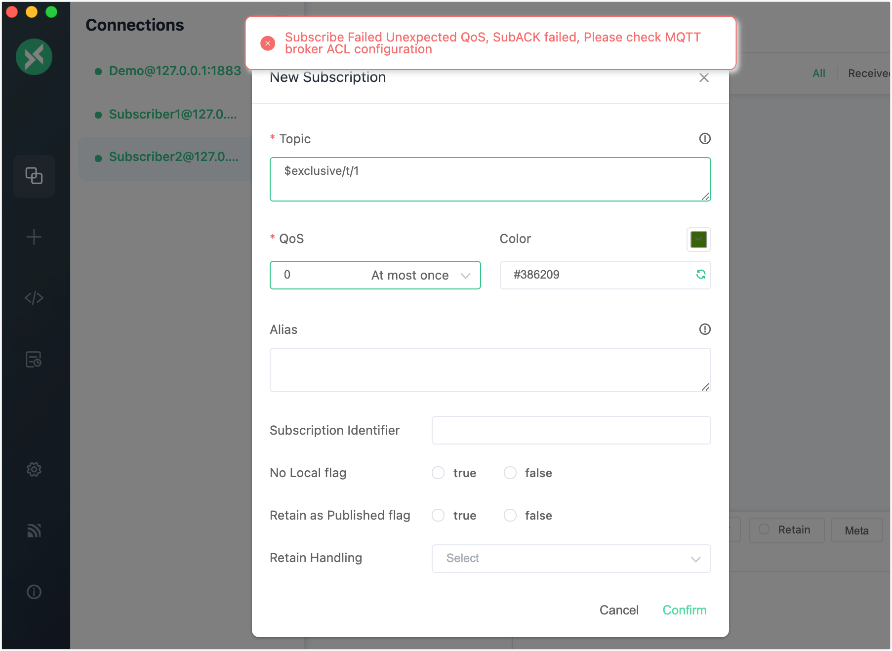 fail-to-exclusive-subscription