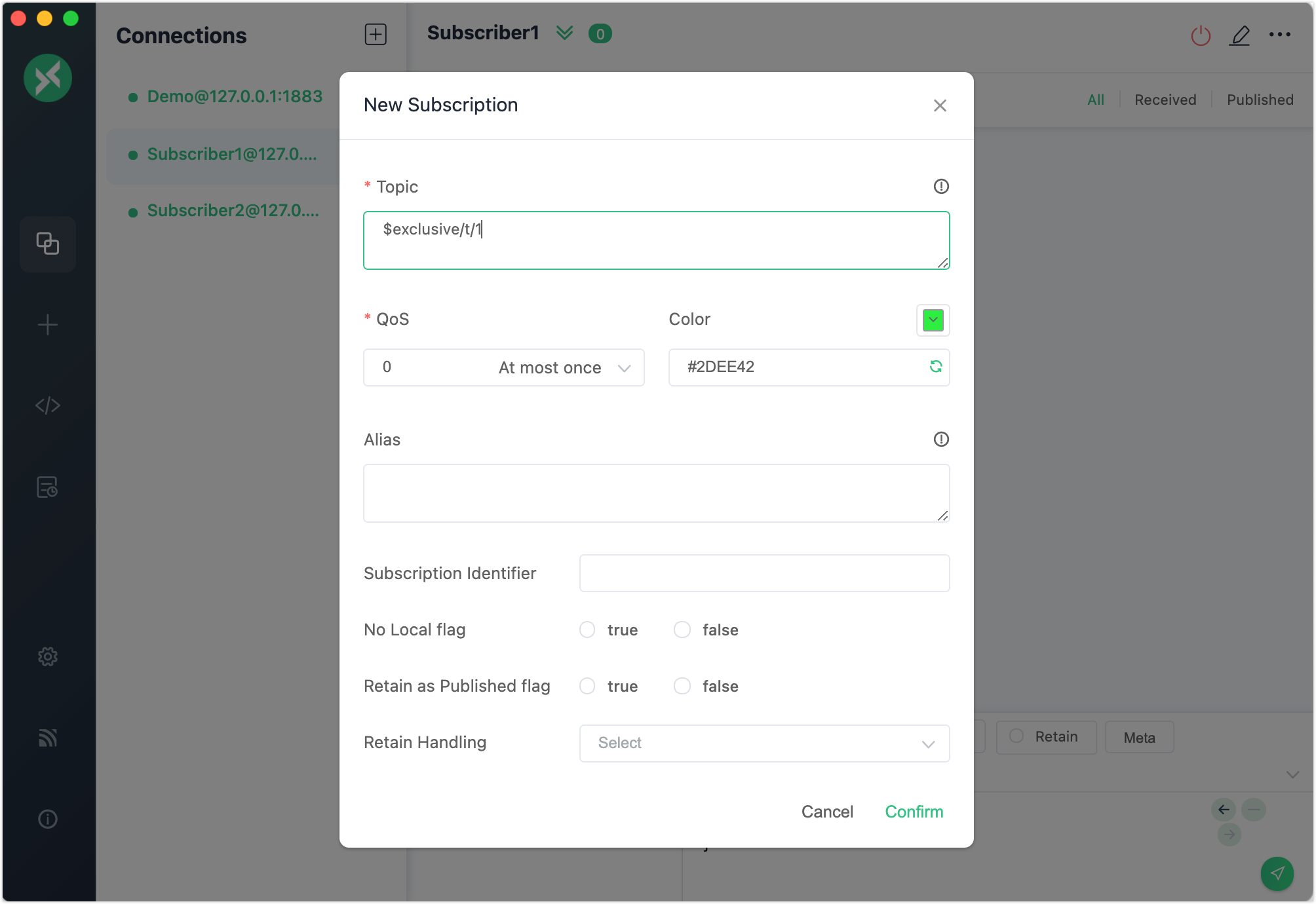 subscribe-exclusive-topic