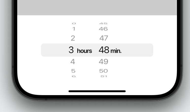 Rendered image or visualization of the CupertinoTimerPicker widget.