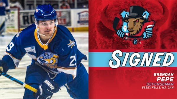 BISON SIGN DEFENSEMAN BRENDAN PEPE