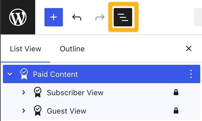 Seçilen Ücretli İçerik blokunu göstermek için "Liste Görünümü" açılır.