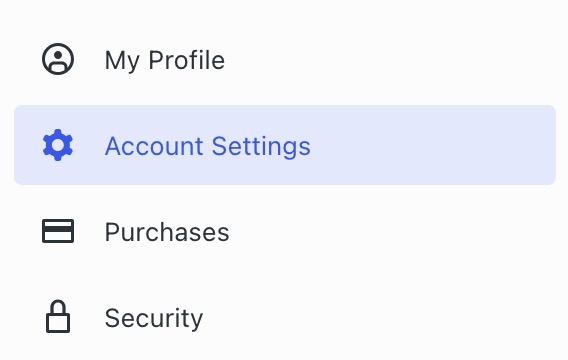 The "Account Settings" menu highlighted in "My Profile".