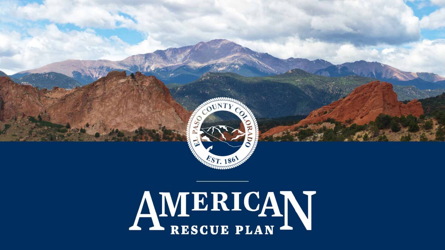 American rescue plan graphic with mountains in the background