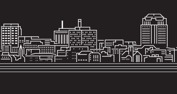 Cityscape Building Line art Vector Illustration design - Colorado springs city