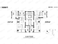 深铁前海时代尊府3室2厅3卫户型图